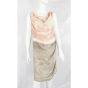 D. Exterior Gray Taupe Silk Dress